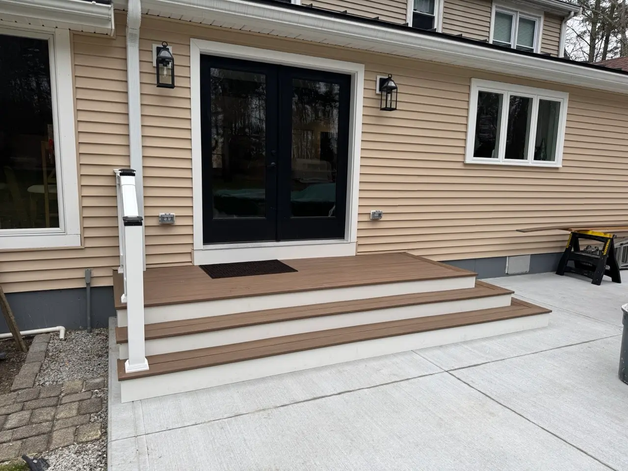 Backyard deck addition in Marion MA
