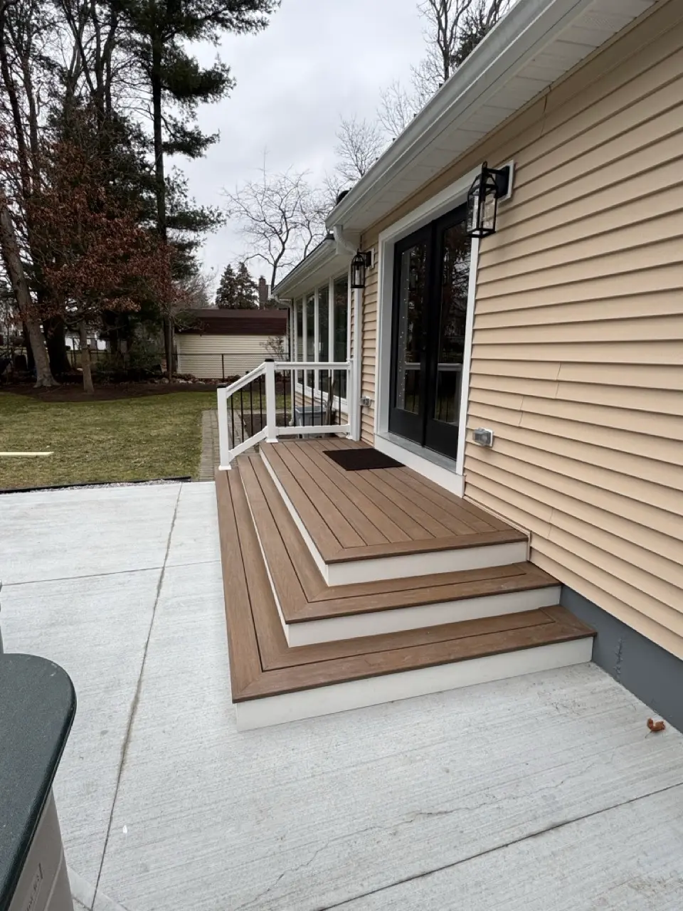 Composite deck installation in New Bedford MA by RA Custom Carpentry